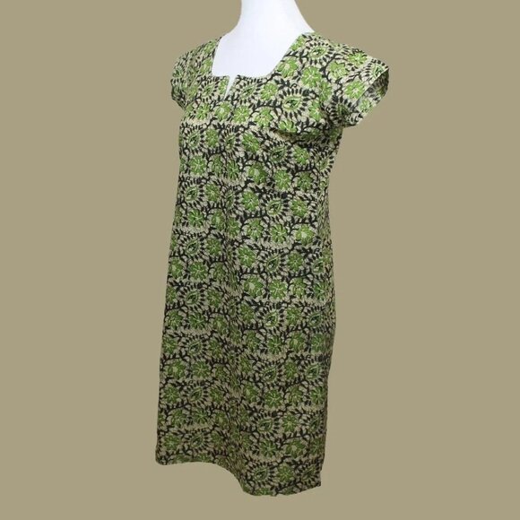 Cream Black and Green Printed Cotton Kurta | Muvvas Boutique - Picture 1 of 6